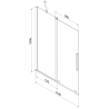 Mexen Velar paravan pentru cadă, cu 2 aripi glisante, 110 x 150 cm, transparent, crom - 896-110-000-01-01