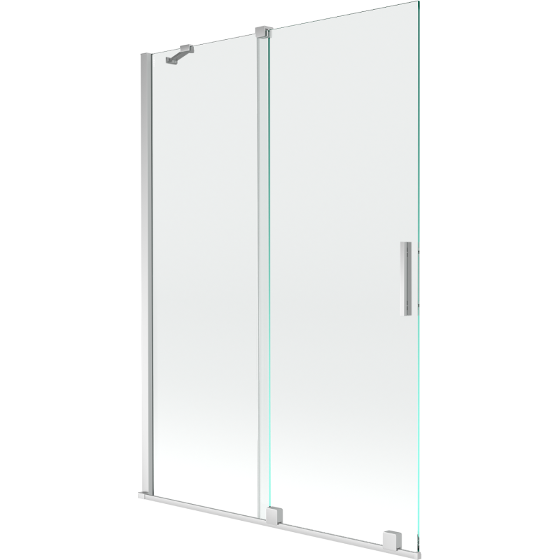 Mexen Velar 2 szárnyas kádparaván mozgatható 120 x 150 cm, Átlátszó, Króm - 896-120-000-01-01