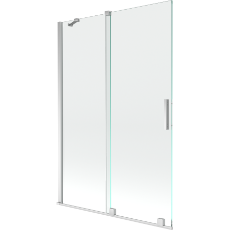 Mexen Velar 2 szárnyas kádparaván mozgatható 120 x 150 cm, Átlátszó, Króm - 896-120-000-01-01