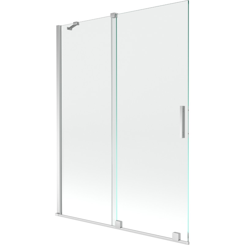 Mexen Velar 2-szárnyas elhúzható fürdőkád paraván 130 x 150 cm, átlátszó, króm - 896-130-000-01-01
