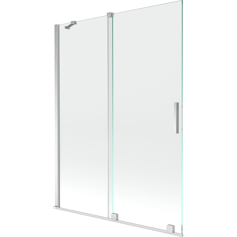 Paravan cadă de baie Mexen Velar, culisant, cu 2 panouri, 130 x 150 cm, transparent, crom - 896-130-000-01-01
