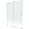 Mexen Velar 2-szárnyas elhúzható fürdőkád paraván 130 x 150 cm, átlátszó, króm - 896-130-000-01-01