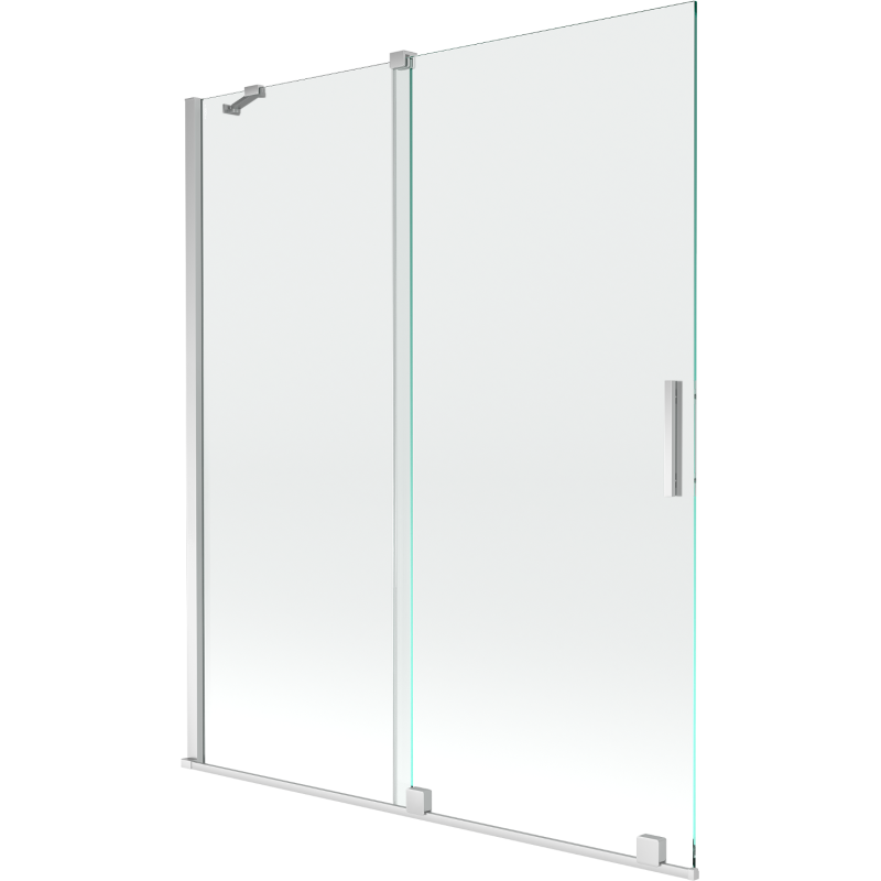 Mexen Velar kádparaván 2 szárnyú tolóajtó 140 x 150 cm, átlátszó, króm - 896-140-000-01-01