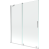 Mexen Velar 2 szárnyas kádparaván mozgatható 140 x 150 cm, Átlátszó, Króm - 896-140-000-01-01