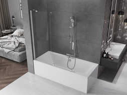 Mexen Velar paravan cadă 2-aripi culisant 140 x 150 cm, transparent, Crom - 896-140-000-01-01