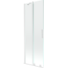 Mexen Velar kétszárnyú, toló fürdőkád paraván 70 x 150 cm, átlátszó, fehér - 896-070-000-01-20