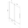 Mexen Velar paravan cadă 2-aripi culisant 70 x 150 cm, transparent, Albă - 896-070-000-01-20