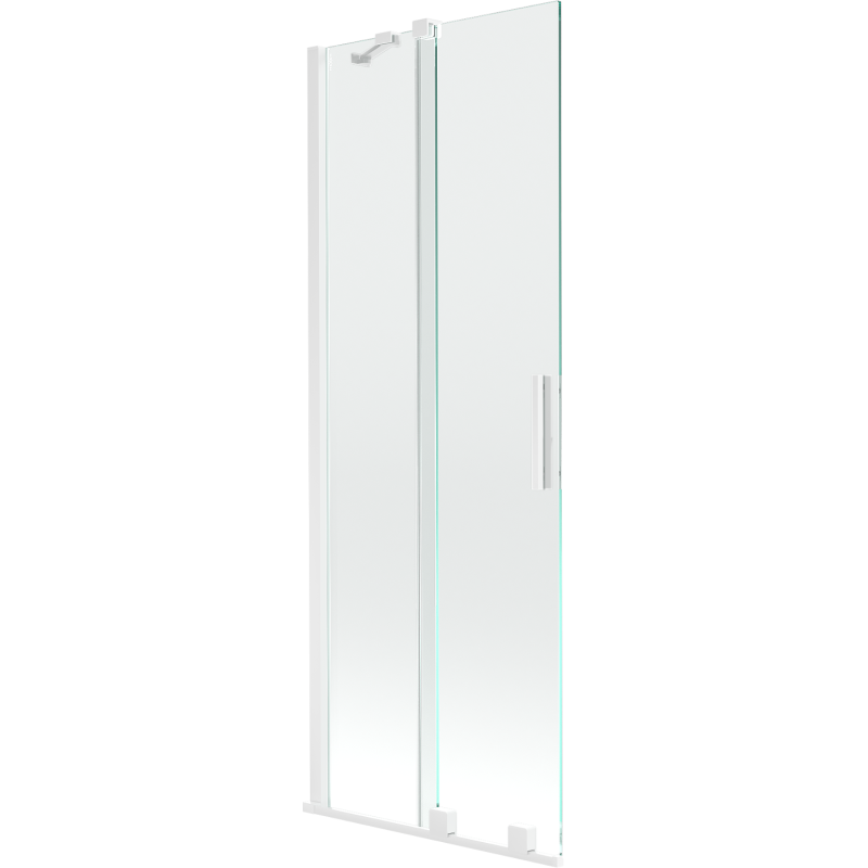 Mexen Velar 2 szárnyas kádparaván mozgatható 70 x 150 cm, Átlátszó, Fehér - 896-075-000-01-20