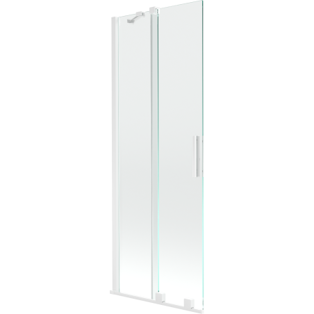 Mexen Velar 2-szárnyú csúsztatható kádparaván 75 x 150 cm, átlátszó, fehér - 896-075-000-01-20