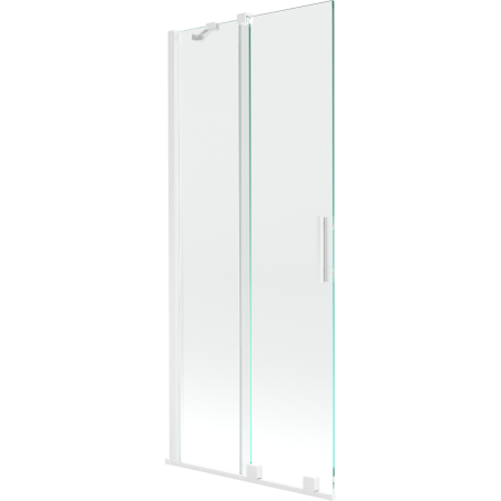 Mexen Velar 2 szárnyú, toló kád paraván 80 x 150 cm, átlátszó, fehér - 896-080-000-01-20