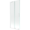 Mexen Velar paravan cadă 2-aripi culisant 80 x 150 cm, transparent, Albă - 896-080-000-01-20