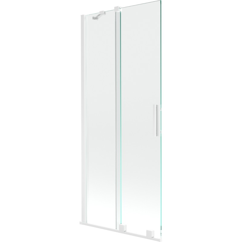 Mexen Velar 2-ajtós, toló zuhanyrózsafal 85 x 150 cm, áttetsző, fehér - 896-085-000-01-20