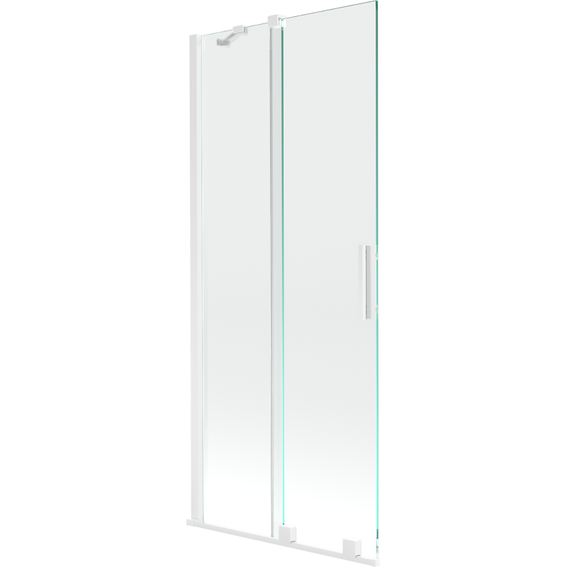 Mexen Velar paravan cadă 2-aripi culisant 85 x 150 cm, transparent, Albă - 896-085-000-01-20
