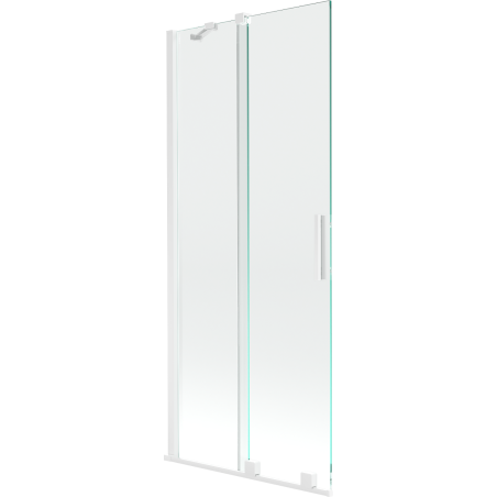 Mexen Velar 2-szárnyú, toló, 85 x 150 cm-es átlátszó, fehér zuhanyfal - 896-085-000-01-20