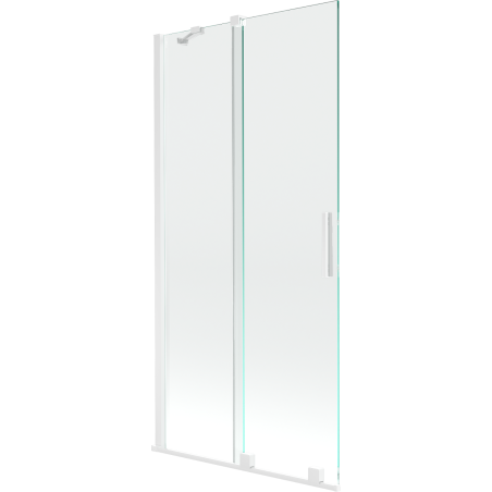 Mexen Velar paravan cadă 2-aripi culisant 90 x 150 cm, transparent, Albă - 896-090-000-01-20