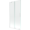 Mexen Velar paravan cadă 2-aripi culisant 90 x 150 cm, transparent, Albă - 896-090-000-01-20