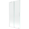 Mexen Velar paravan de cadă cu 2 uși glisante 95 x 150 cm, transparent, alb - 896-095-000-01-20