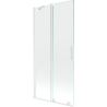 Mexen Velar perete de cadă cu 2 panouri culisante 95 x 150 cm, transparent, alb - 896-095-000-01-20