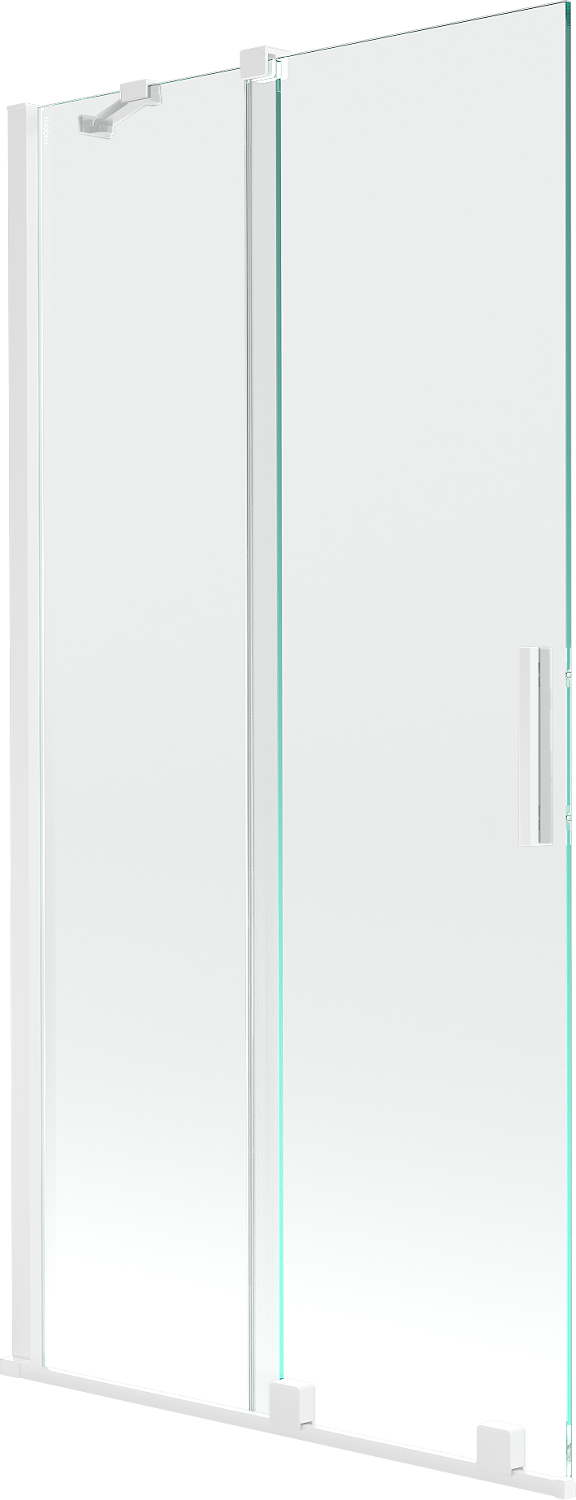 Mexen Velar paravan cadă 2-aripi culisant 95 x 150 cm, transparent, Albă - 896-095-000-01-20