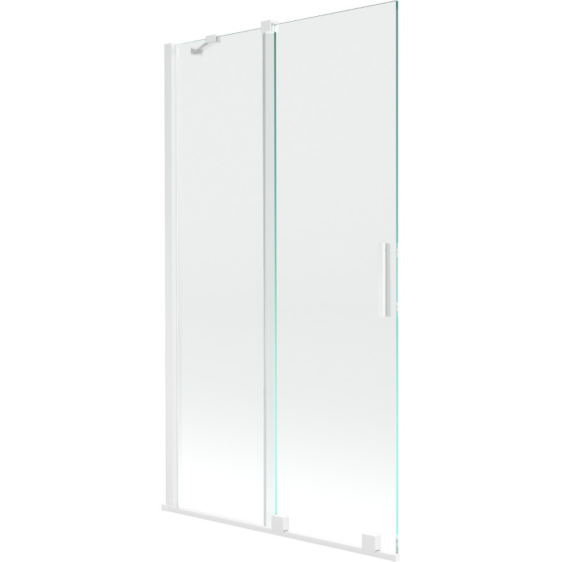 Mexen Velar 2-szárnyú eltolható fürdőkád paraván, 100 x 150 cm, átlátszó, fehér - 896-100-000-01-20