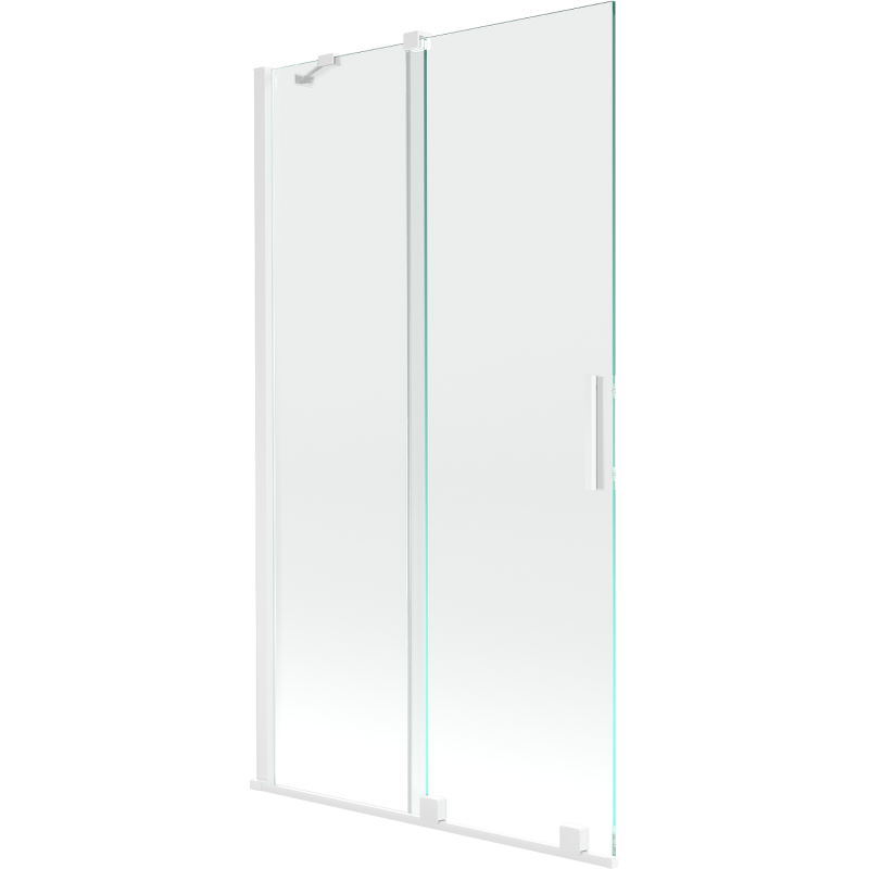 Mexen Velar paravan cadă 2-aripi culisant 100 x 150 cm, transparent, Albă - 896-100-000-01-20