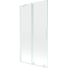 Mexen Velar ecran de cadă cu 2 panouri glisante 100 x 150 cm, transparent, alb - 896-100-000-01-20