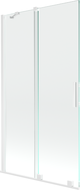 Mexen Velar paravan cadă 2-aripi culisant 100 x 150 cm, transparent, Albă - 896-100-000-01-20