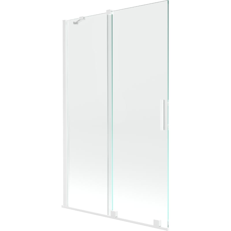 Mexen Velar kádparaván, 2-szárnyas, eltolható, 110 x 150 cm, átlátszó, fehér - 896-110-000-01-20