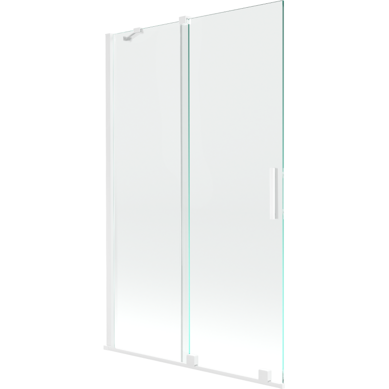 Mexen Velar paravan cadă 2-aripi culisant 110 x 150 cm, transparent, Albă - 896-110-000-01-20