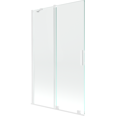 Mexen Velar paravan cadă 2-aripi culisant 110 x 150 cm, transparent, Albă - 896-110-000-01-20