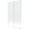 Mexen Velar paravan de baie cu 2 aripi glisante 110 x 150 cm, transparent, alb - 896-110-000-01-20