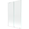 Mexen Velar paravan pentru cadă, cu 2 aripi, glisant, 110 x 150 cm, transparent, alb - 896-110-000-01-20