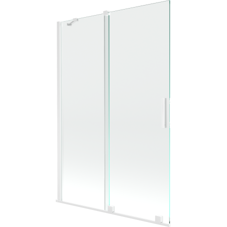 Mexen Velar 2 szárnyas kádparaván mozgatható 120 x 150 cm, Átlátszó, Fehér - 896-120-000-01-20