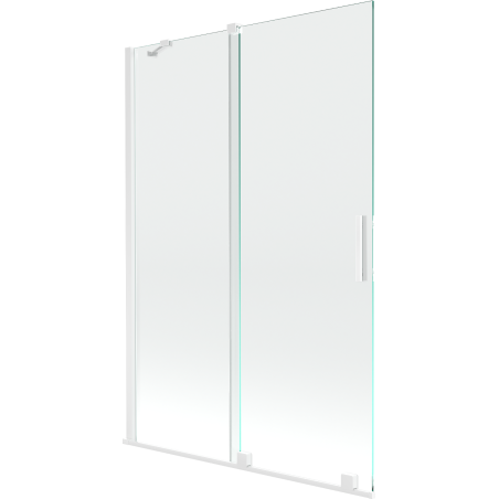 Mexen Velar kádparaván, 2-szárnyú toló, 120 x 150 cm, átlátszó, fehér - 896-120-000-01-20