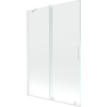 Mexen Velar paravan de cadă cu 2 uși, glisant, 120 x 150 cm, transparent, alb - 896-120-000-01-20