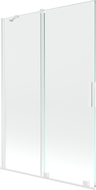 Mexen Velar paravan cadă 2-aripi culisant 120 x 150 cm, transparent, Albă - 896-120-000-01-20