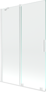 Mexen Velar paravan de cadă cu două aripi glisante 120 x 150 cm, transparent, alb - 896-120-000-01-20