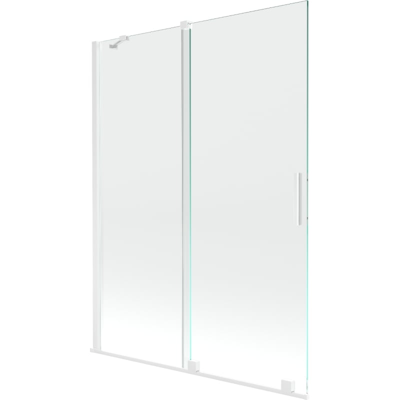 Mexen Velar 2 szárnyú, eltolható kádparaván 130 x 150 cm, átlátszó, fehér - 896-130-000-01-20