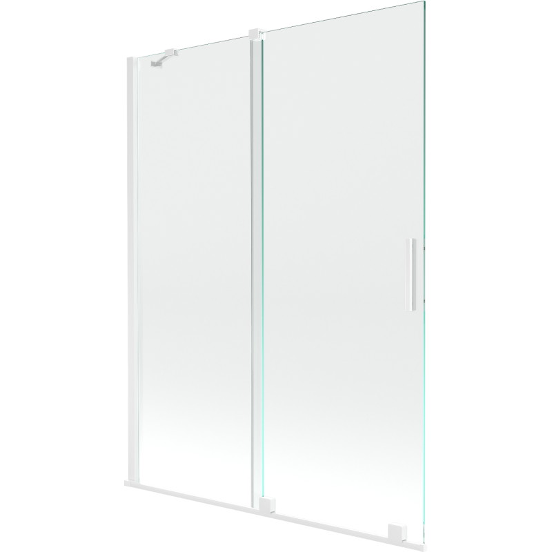 Mexen Velar kétajtós eltolható fürdőkád paraván 130 x 150 cm, átlátszó, fehér - 896-130-000-01-20