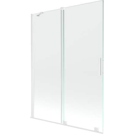 Mexen Velar 2 szárnyú, eltolható kádparaván 130 x 150 cm, átlátszó, fehér - 896-130-000-01-20
