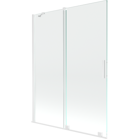 Mexen Velar kétajtós eltolható fürdőkád paraván 130 x 150 cm, átlátszó, fehér - 896-130-000-01-20