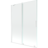 Mexen Velar kétajtós eltolható fürdőkád paraván 130 x 150 cm, átlátszó, fehér - 896-130-000-01-20