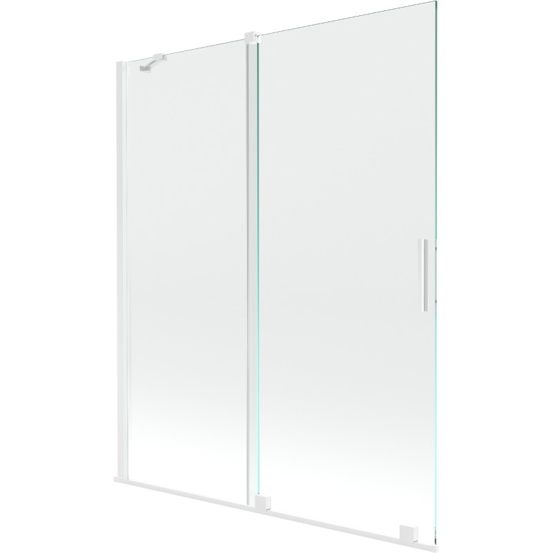 Mexen Velar 2-szárnyú toló kádfal 140 x 150 cm, átlátszó, fehér - 896-140-000-01-20