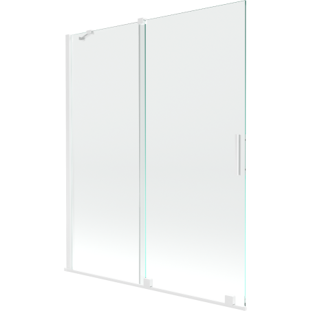 Paravan de cadă Mexen Velar cu 2 uși glisante 140 x 150 cm, transparent, alb - 896-140-000-01-20