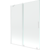 Mexen Velar paravan cadă 2-aripi culisant 140 x 150 cm, transparent, Albă - 896-140-000-01-20