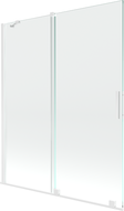 Mexen Velar 2-szárnyú toló kádfal 140 x 150 cm, átlátszó, fehér - 896-140-000-01-20