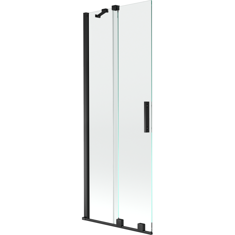 Mexen Velar 2 szárnyas kádparaván mozgatható 70 x 150 cm, Átlátszó, Fekete - 896-070-000-01-70