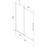 Mexen Velar paravan pentru cadă cu 2 uși glisante 75 x 150 cm, transparent, negru - 896-075-000-01-70