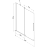 Mexen Velar dupla szárnyú, toló fürdőkád paraván, 85 x 150 cm, átlátszó, fekete - 896-085-000-01-70