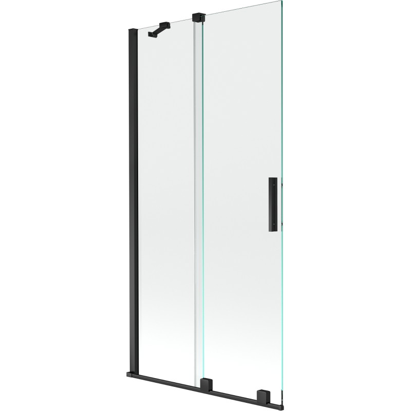 Mexen Velar 2 szárnyú toló kádparaván 90 x 150 cm, átlátszó, fekete - 896-090-000-01-70